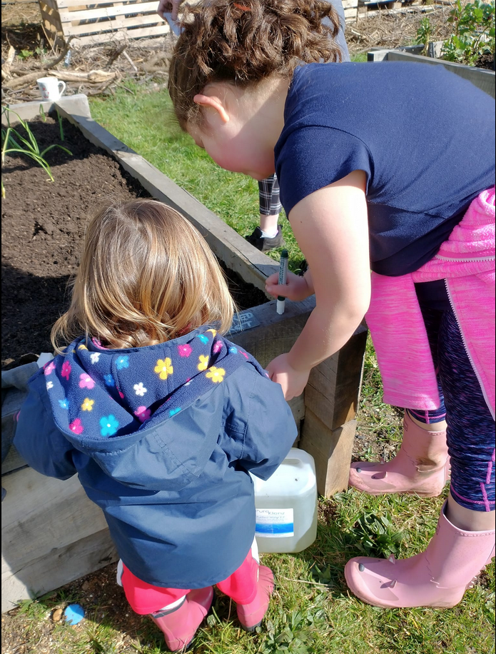 Children gardening