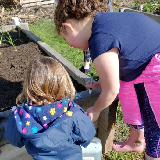 Children gardening