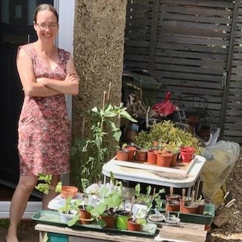 Kate by the seedling stall